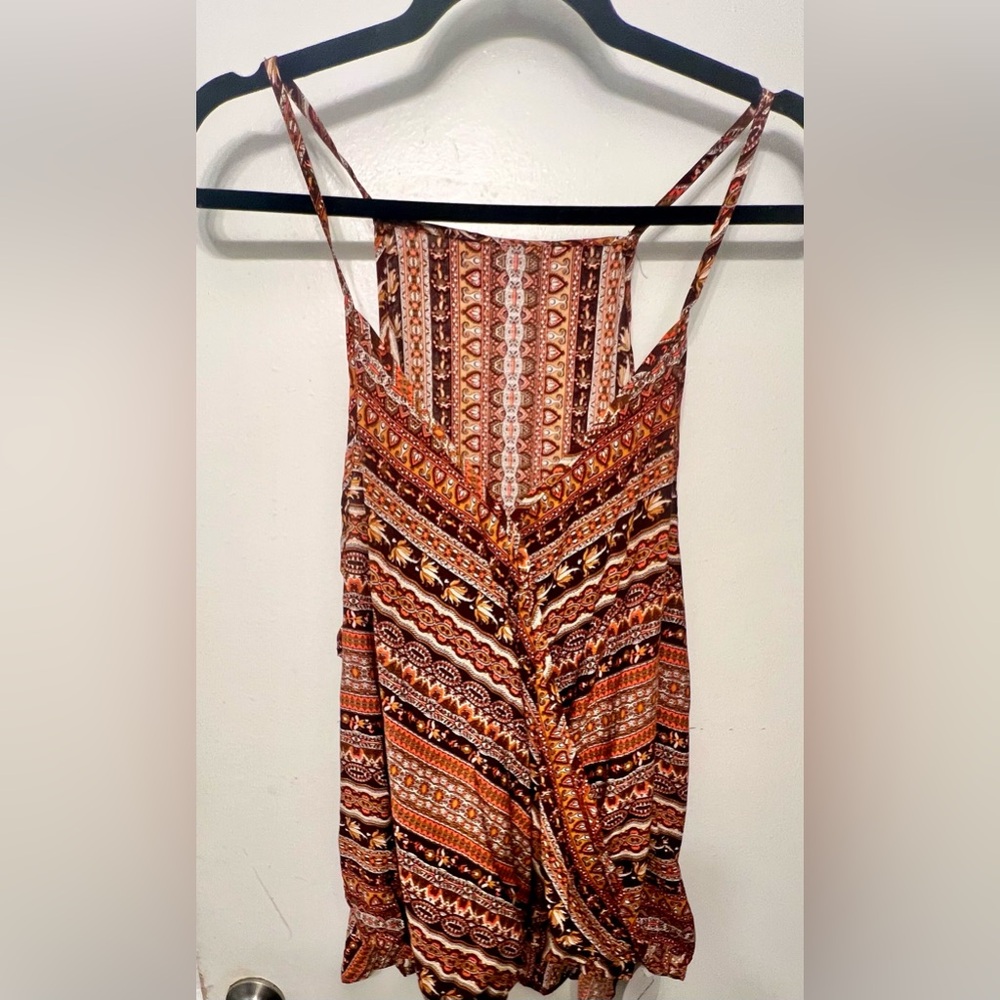 SHEIN Multicolor Boho Pattern Cami and Navy Stripe Tube Top.
